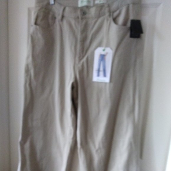 brand new high waist, wide leg khaki cotton pants DESC: khaki colour, - Picture 1 of 3